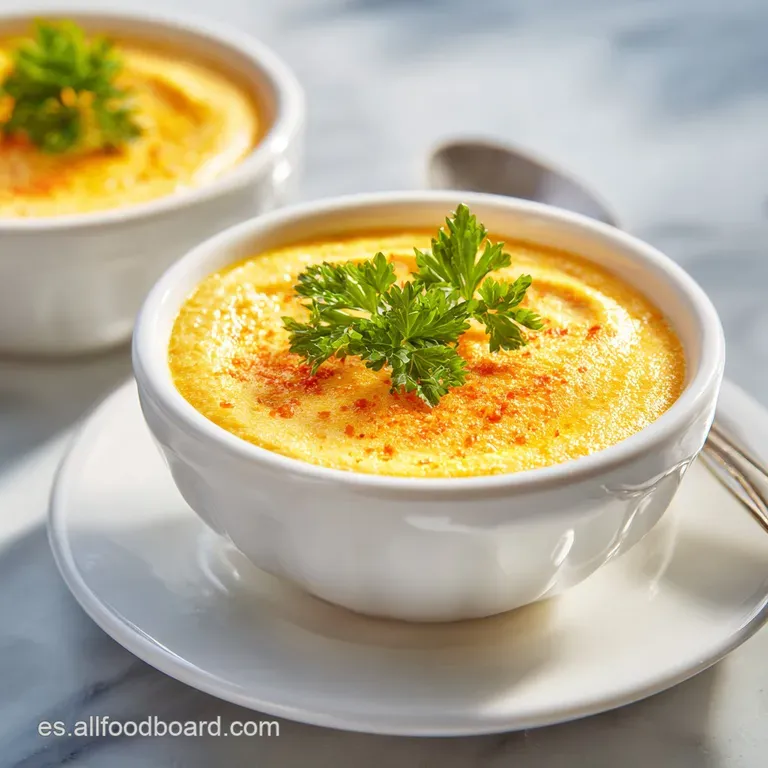 Smooth carrot cream soup elegantly served in a shallow bowl, garnished with vibrant green chives and a swirl of rich crema.
