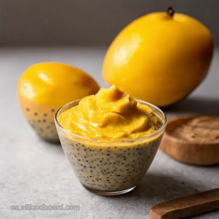 Delicia Tropical Pudding De Ch&iacute;a Y Mango presentation