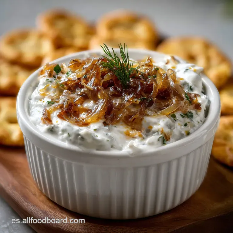 Dip De Ranch Y Cebolla Caramelizada: El Sabor &Uacute;nico presentation