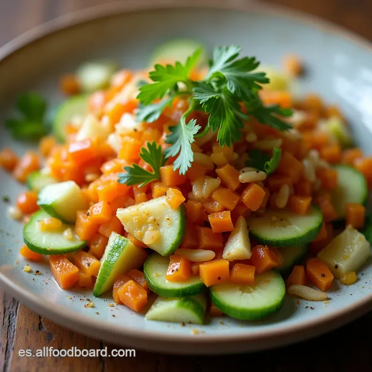 Sol de la Huerta Ensalada Vibrante de Zanahoria Chayote y Aderezo C&iacute;trico