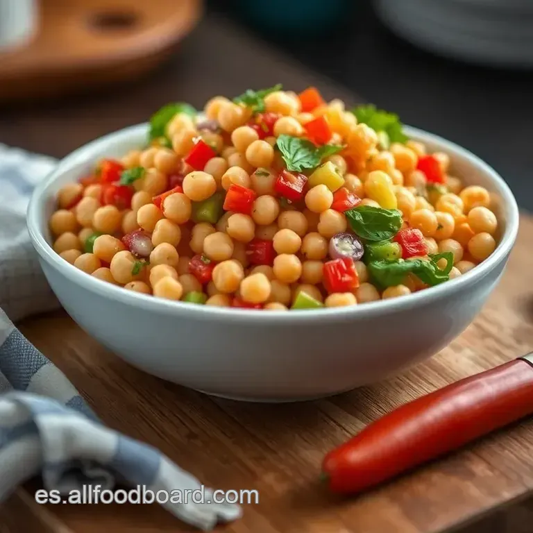 Ensalada De Garbanzos a La Mediterr&aacute;nea presentation