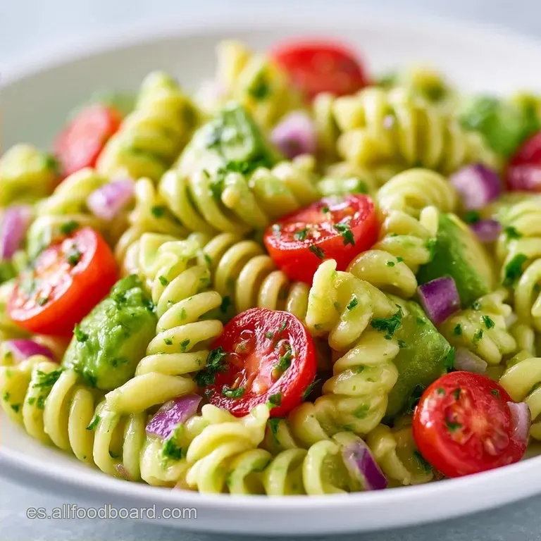 Ensalada de Pasta Fría con Aguacate y Tomates Cherry