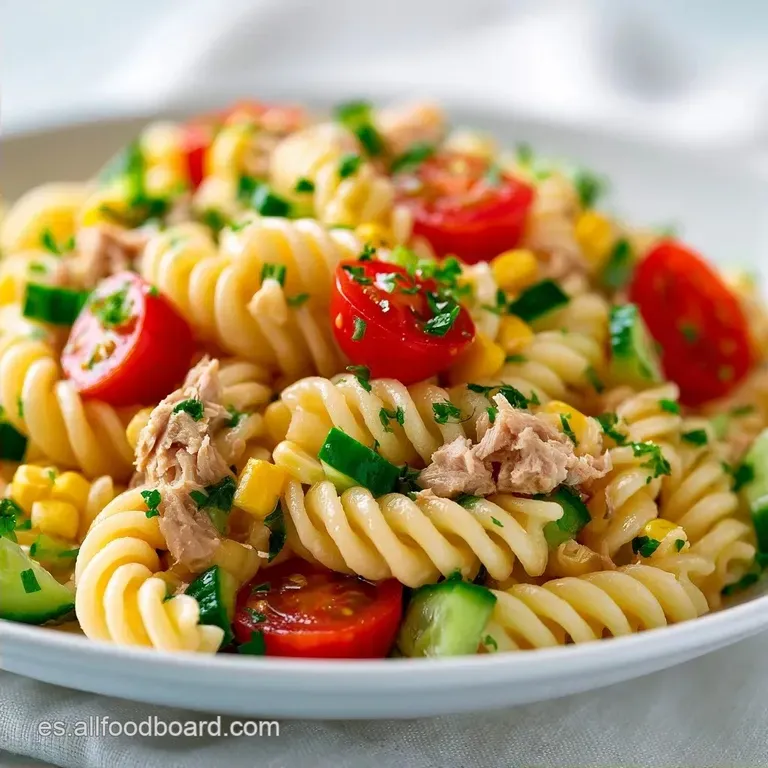 Ensalada De Pasta Fría Fácil con Tomates Cherry y Maíz