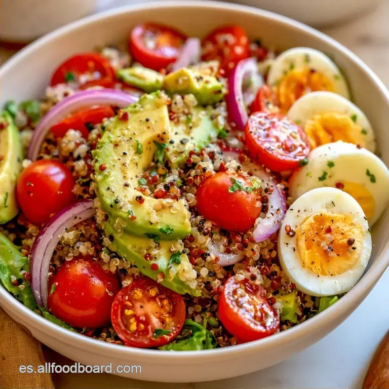 Ensalada De Quinoa Aguacate Y Huevo en 25 Minutos