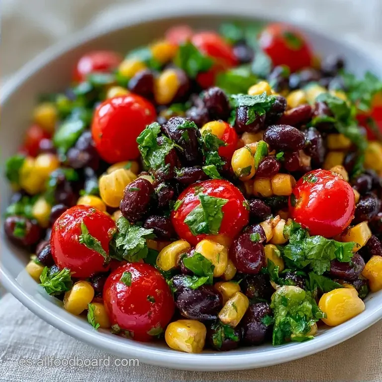Ensalada Frijoles Mexicana Fr&iacute;a con Ma&iacute;z y Tomate