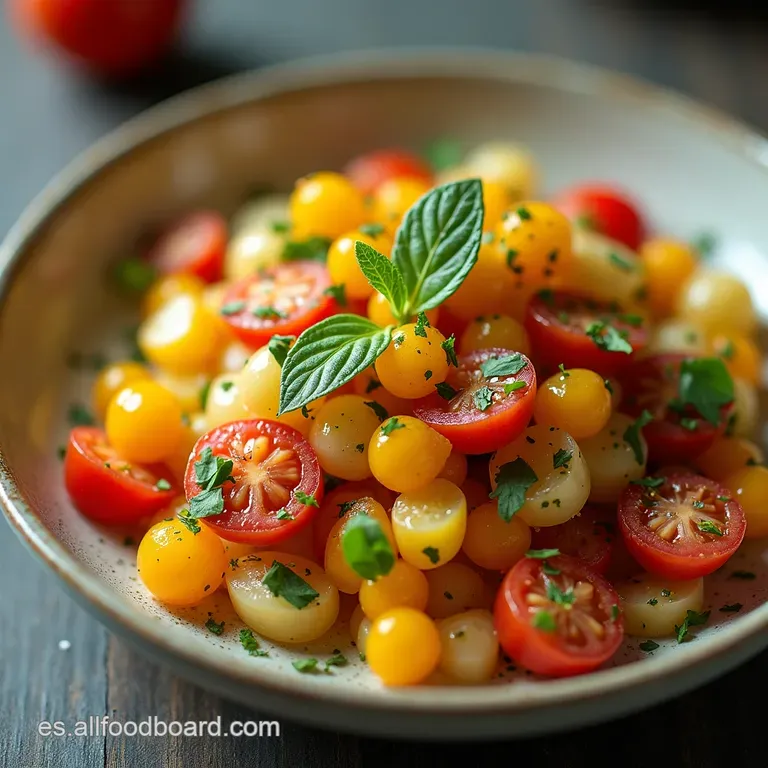 Ensalada Alegr&iacute;a del Sur Frescura Mediterr&aacute;nea con Vinagreta de Naranja y Romero