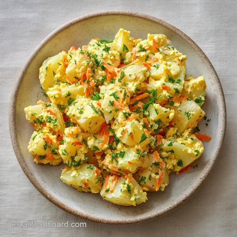 Mont&iacute;culo cil&iacute;ndrico de crema blanca con vegetales, adornado con una rodaja de huevo cocido y una tira de pimiento rojo.