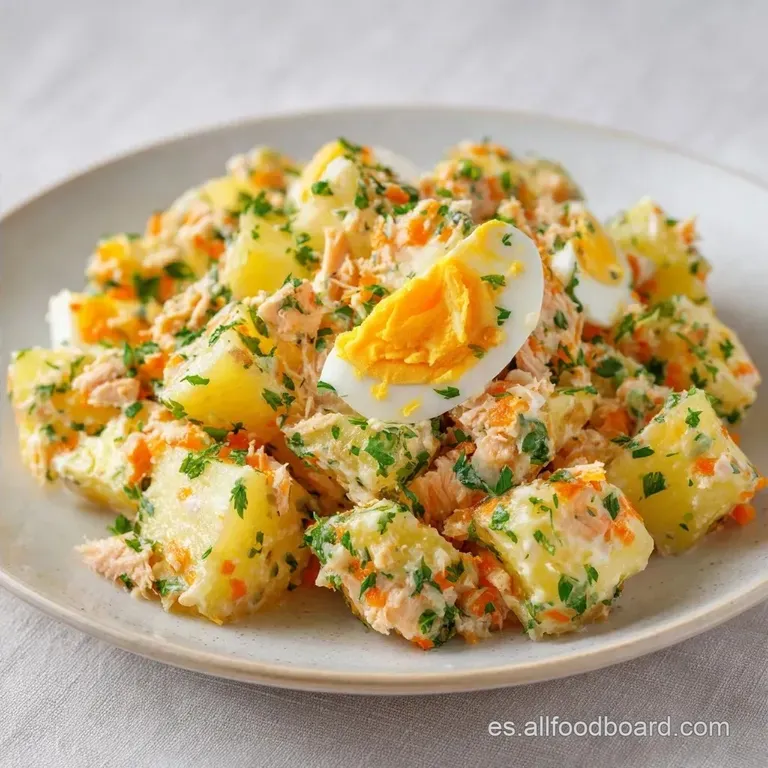 Ensaladilla Rusa Tradicional R&aacute;pida: Cremosa y Firme