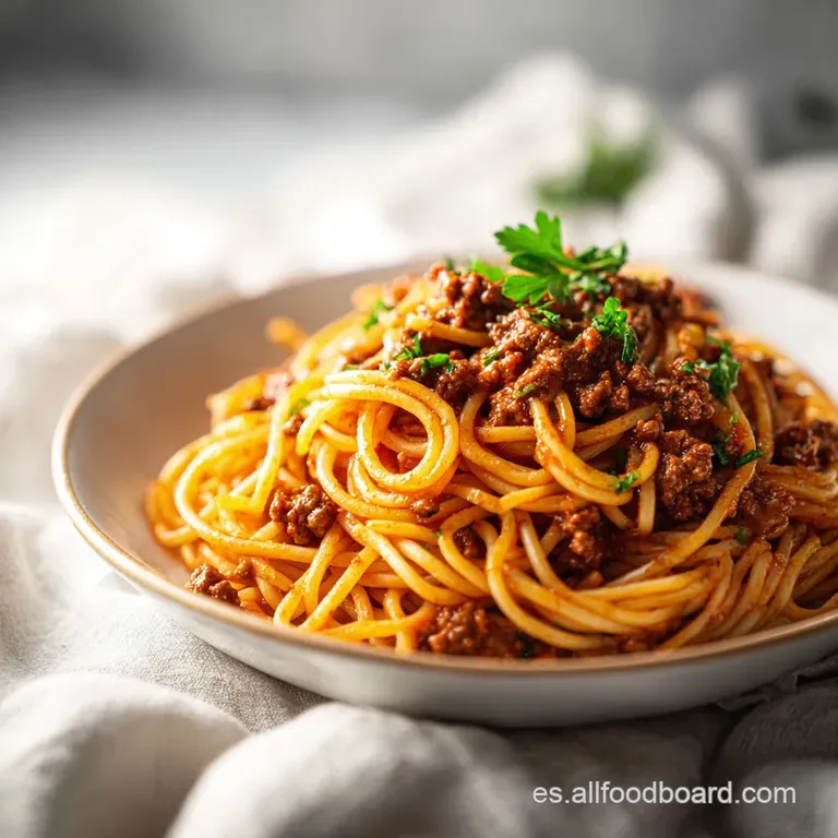 Espaguetis con Carne Picada: Salsa Sedosa