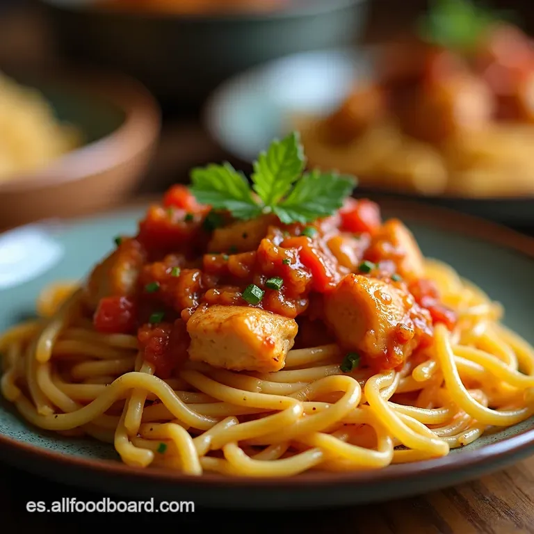 Fideos Con Pollo Y Sofrito El Guiso Cl&aacute;sico Que Conforta presentation