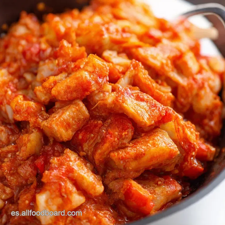 Kkakdugi Crujiente Y Picante Kimchi De R&aacute;bano Coreano presentation