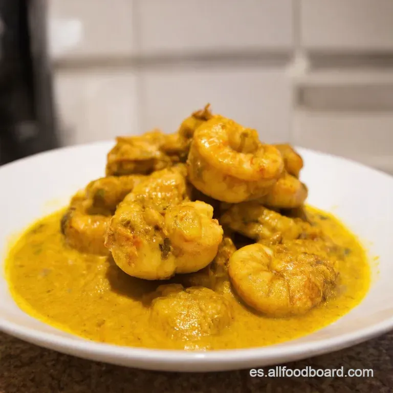 Langostinos Al Curry Con Leche De Coco presentation