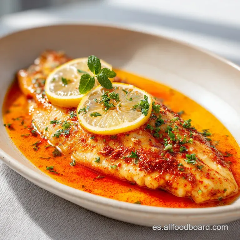 Elegant plating of delicate sole meuni&egrave;re; flaky white fish with lemon butter sauce, beside green asparagus spears.