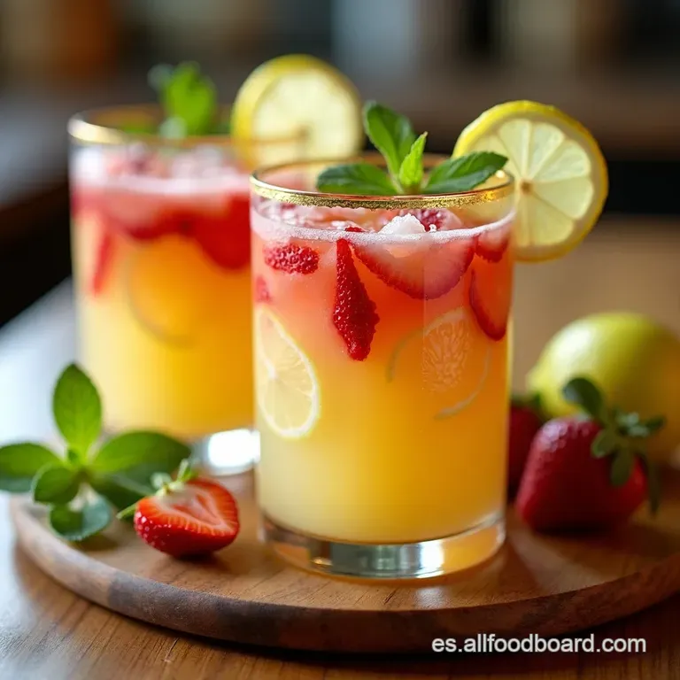 Limonada De Fresa Espumosa Con Alm&iacute;bar Casero presentation