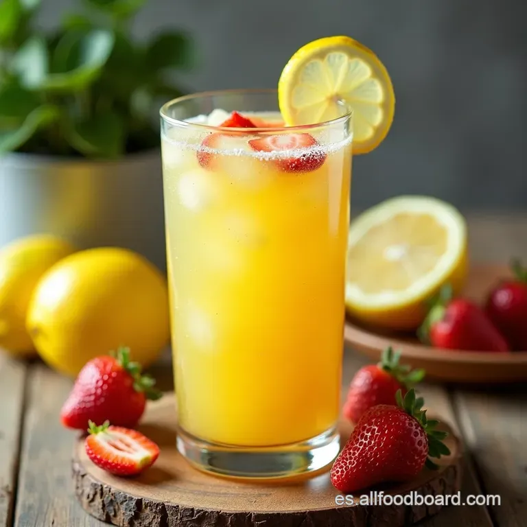 Limonada de Fresa Espumosa con Alm&iacute;bar Casero