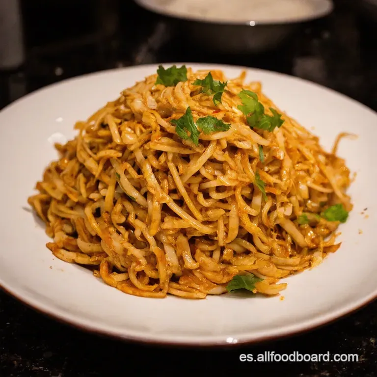 Pad Thai Casero Al Estilo Tailand&eacute;s presentation