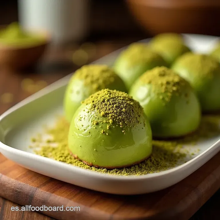 Pan De Mochi Crujiente Y Masticable Con Matcha presentation