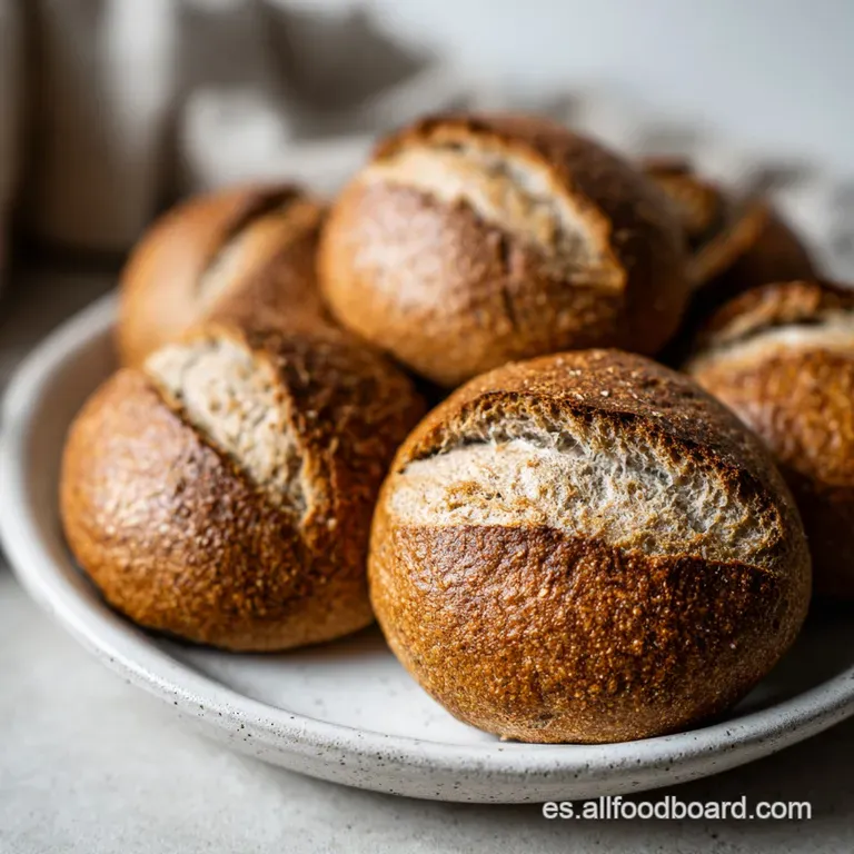 A single, crusty buckwheat roll sits beside a pat of melting butter, steam rising gently, inviting a taste of earthy, whol...