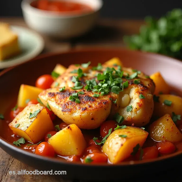 Papas Con Pollo Al Horno Un Cl&aacute;sico Casero presentation