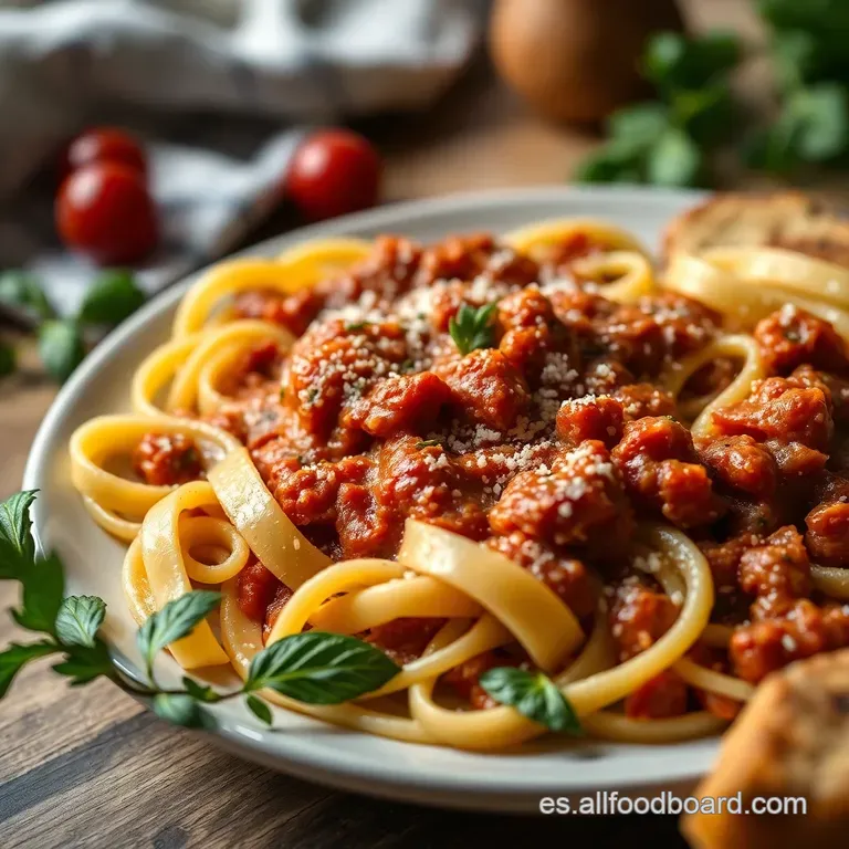 Pappardelle Con Rag&uacute; De Jabal&iacute; Al Vino Tinto presentation