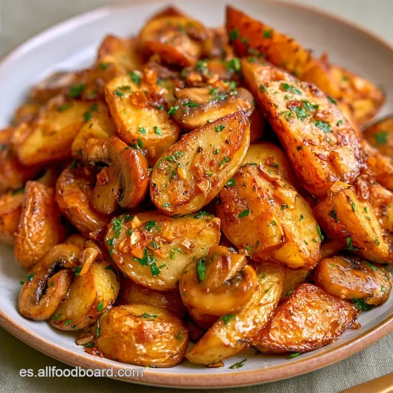 Patatas Con Champiñones al Ajillo con Aceite de Oliva