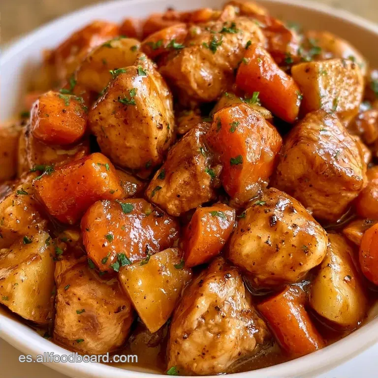 Patatas Con Pollo Guisadas Cremosas
