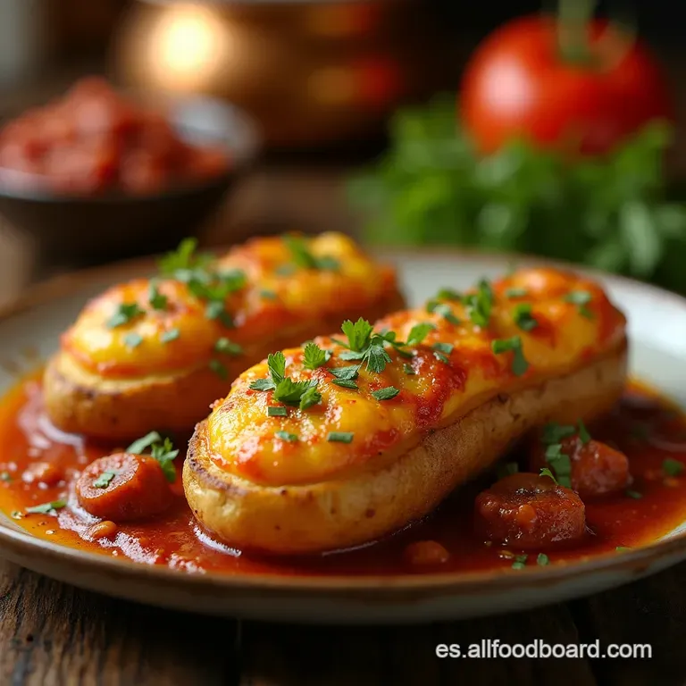Patatas Rellenas De Carne Con Crujiente Dorado a La Sart&eacute;n presentation