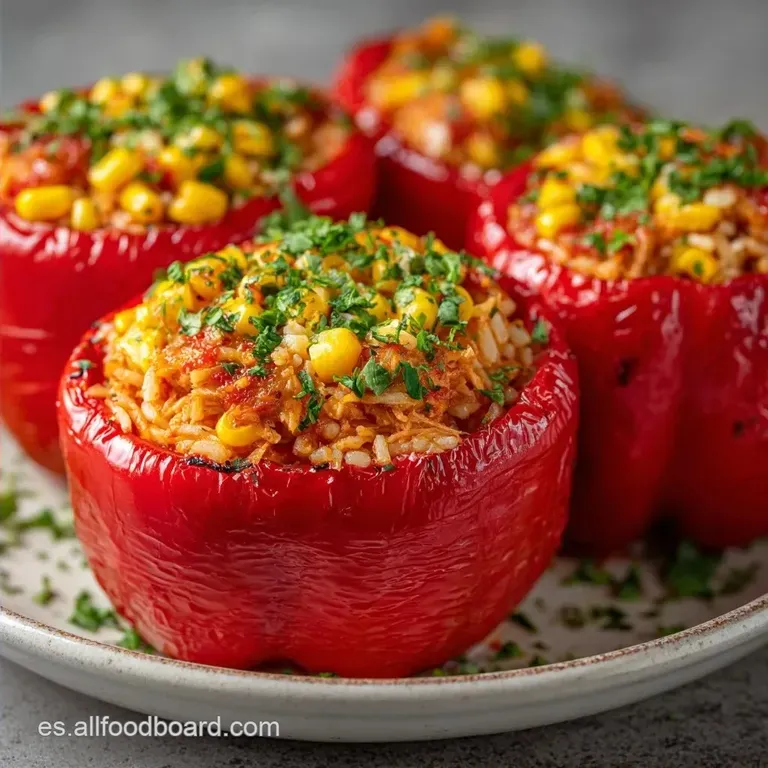 Pimientos Rellenos de Arroz Fr&iacute;os: Frescos y Aterciopelados