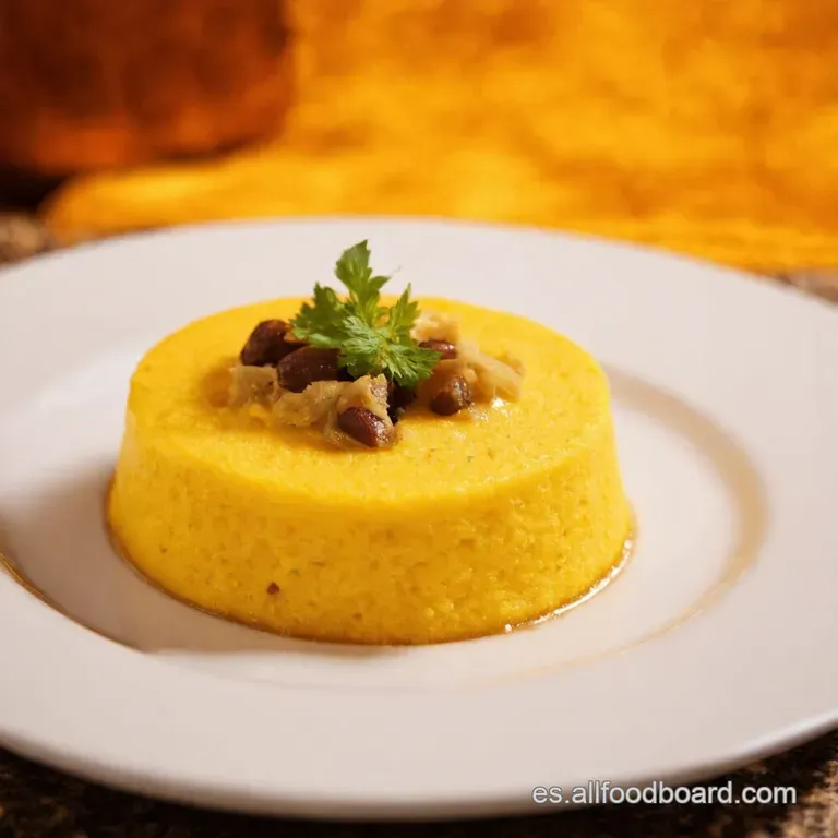 Polenta Cremosa Al Parmesano Con Rag&uacute; De Setas Silvestres presentation