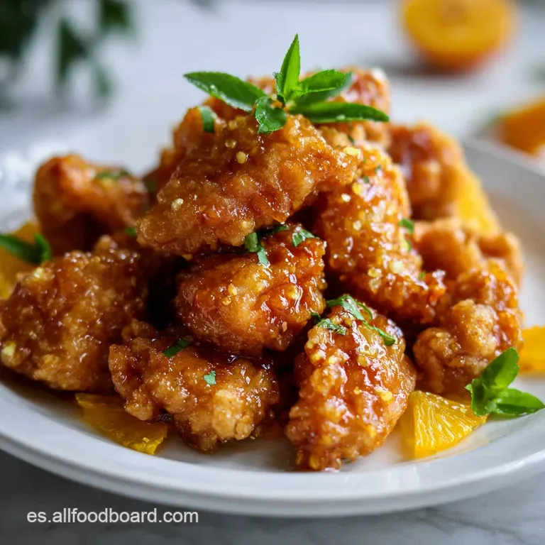 A La Naranja: Pollo Crujiente Y Meloso Perfecto presentation