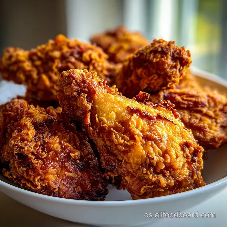 A perfectly plated piece of golden fried chicken rests on a crisp white napkin, inviting a bite.