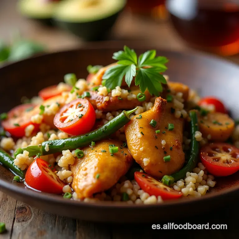 Pollo Saltado Con Verduras Al Estilo Cant&oacute;n presentation