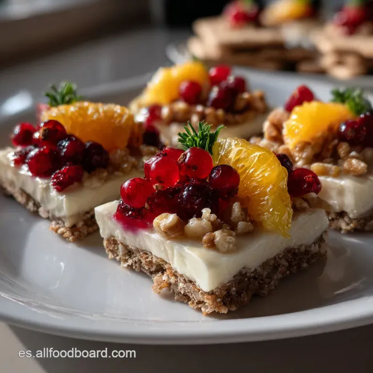Elegant individual servings of chilled dessert in glass, showcasing layers of creamy textures, topped with festive, bright...