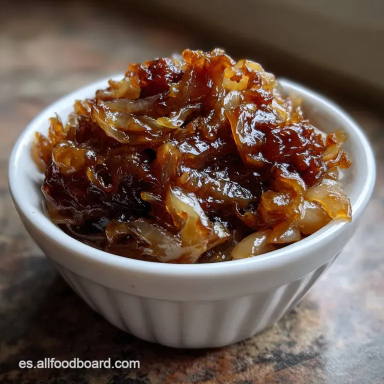 Golden-brown onions elegantly arranged on a rustic wooden board, a scattering of herbs adding a fresh, vibrant contrast to...