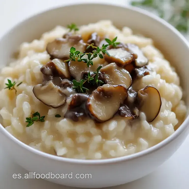 Risotto Meloso De Setas: Un Abrazo C&aacute;lido En Cada Bocado presentation
