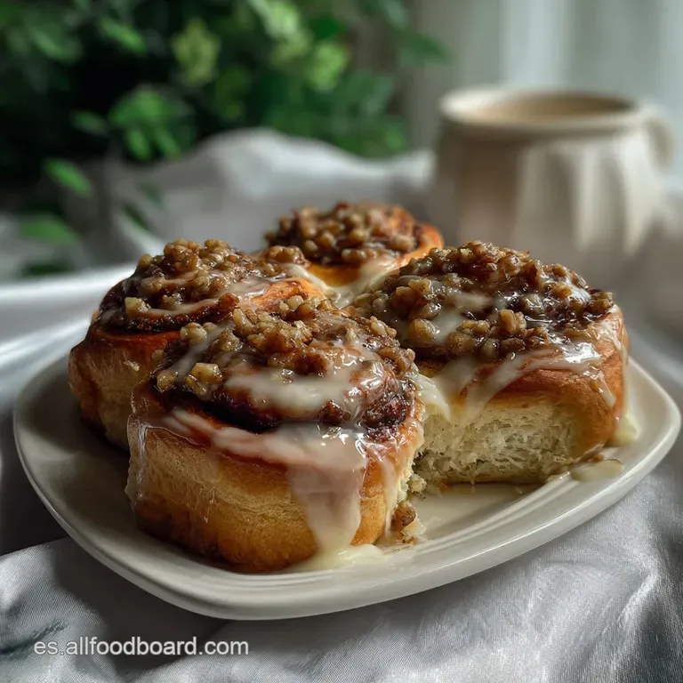 Cinnamon Rolls Pl&aacute;tano Nueces Muy Esponjosos presentation