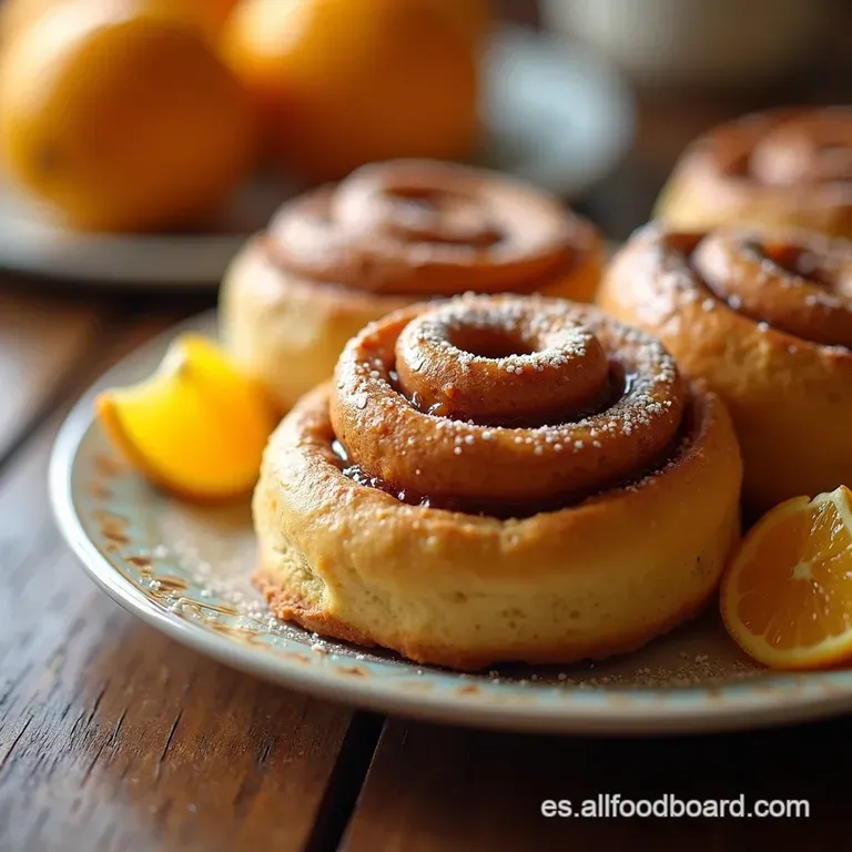 Rollos De Canela Y Naranja Esponjosos Sabor a Sol presentation