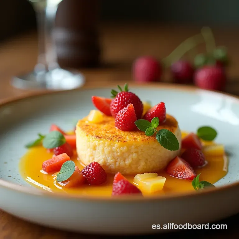 Esponjoso SAG Dorado con Sinfon&iacute;a de Frutas de Temporada