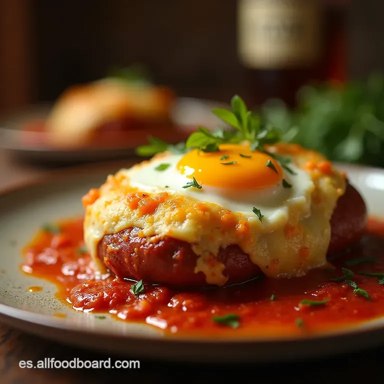 Salchicha Rellena a La Criolla Chorizo Casero Relleno De Patata Y Huevo Duro presentation