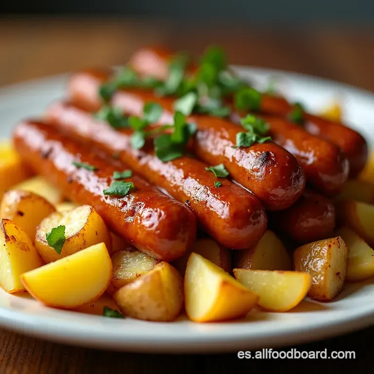 Salchichas con Patatas Bravas Express Un Pinchito Patrio