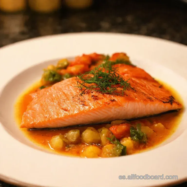 Salm&oacute;n a La Plancha Sabor Mediterr&aacute;neo En Minutos presentation