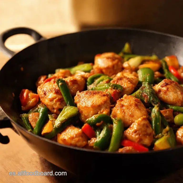 Salteado De Pollo Y Verduras Al Wok Express presentation