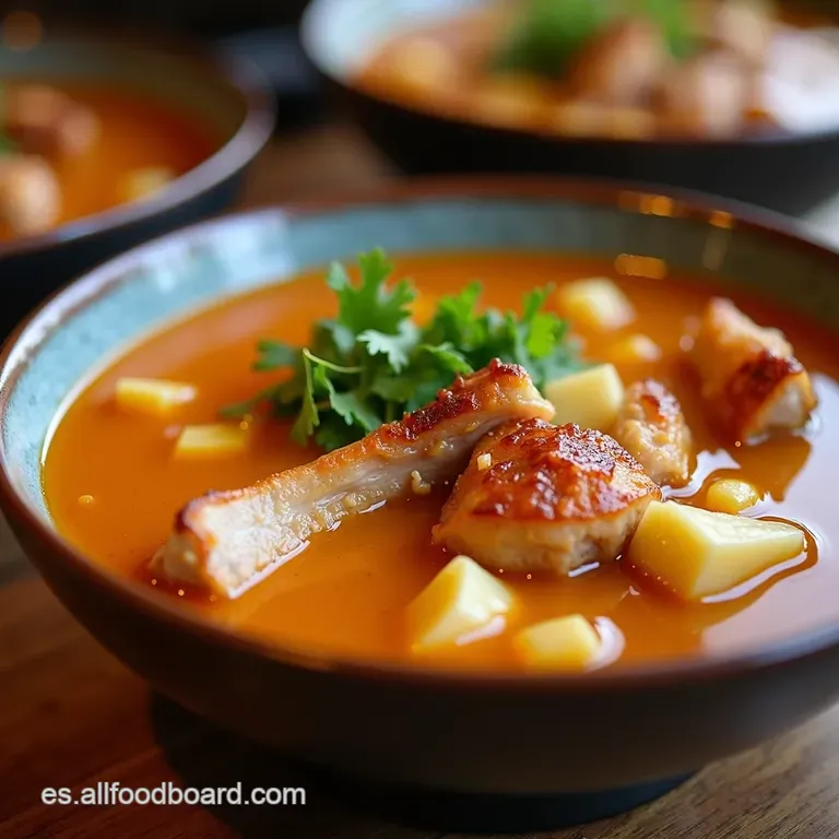 Samgyetang Sopa Coreana De Pollo Ginseng presentation