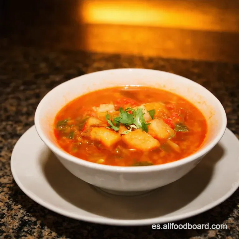 Sopa Agridulce Picante Como De Restaurante Chino presentation