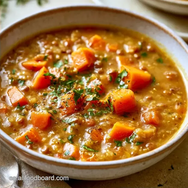 Sopa Quinoa y Lentejas con Verduras