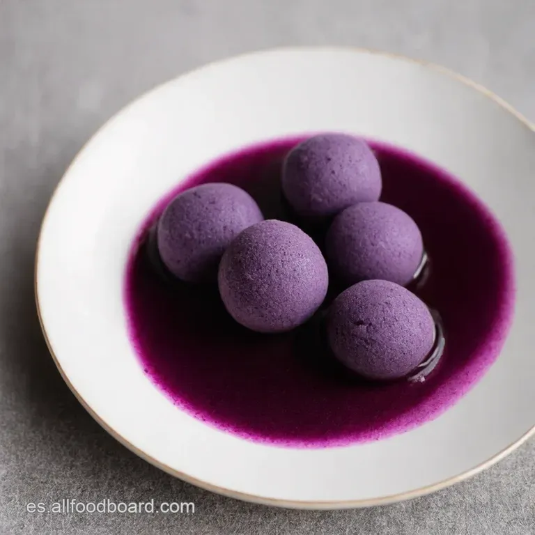 Suaves y Masticables Mochi de Ube con S&eacute;samo Negro