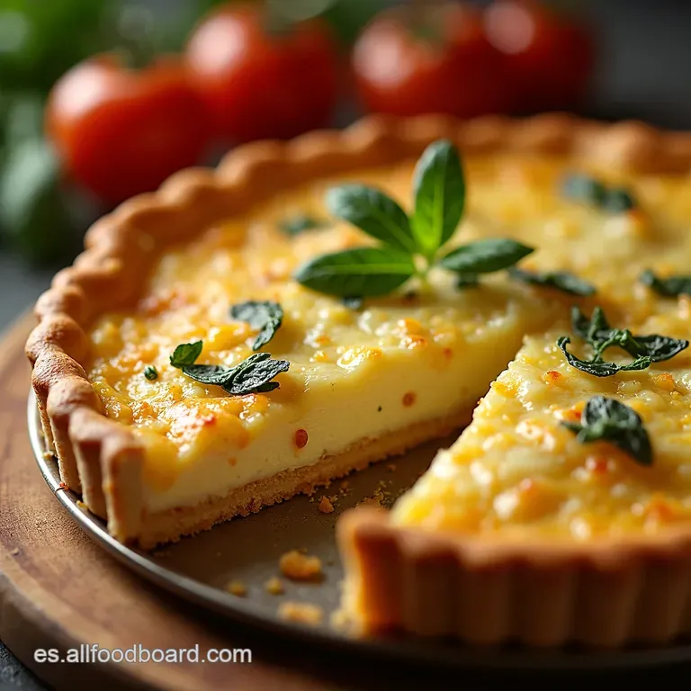 Tarta De Pollo Cremosa Y Elegante Con Base Crujiente presentation