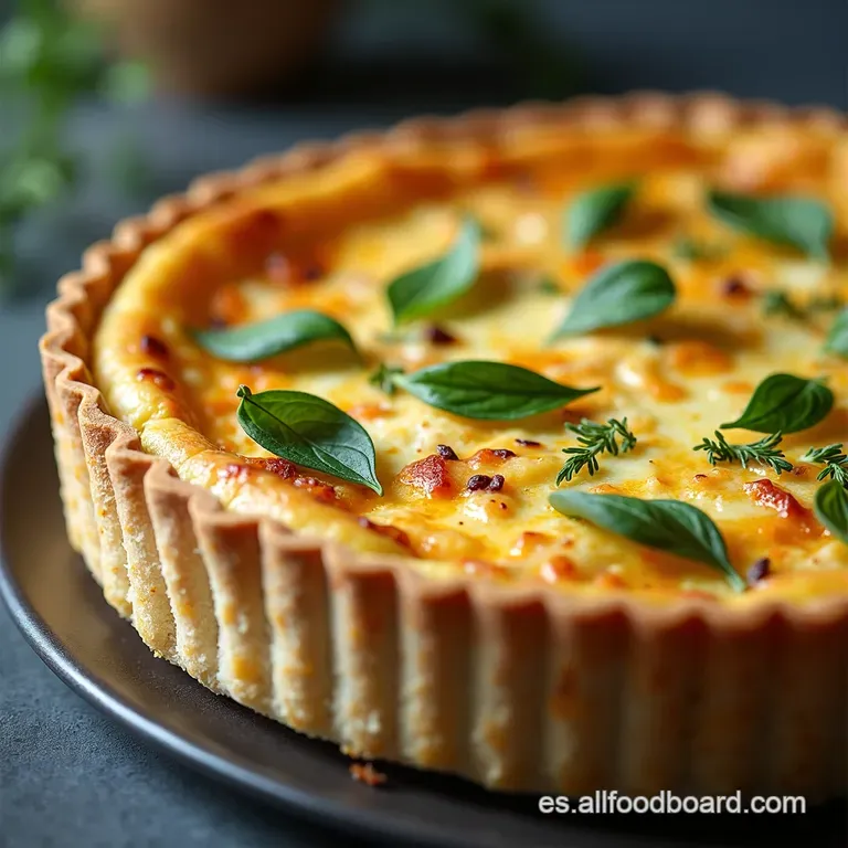 Tarta de Pollo Cremosa y Elegante con Base Crujiente