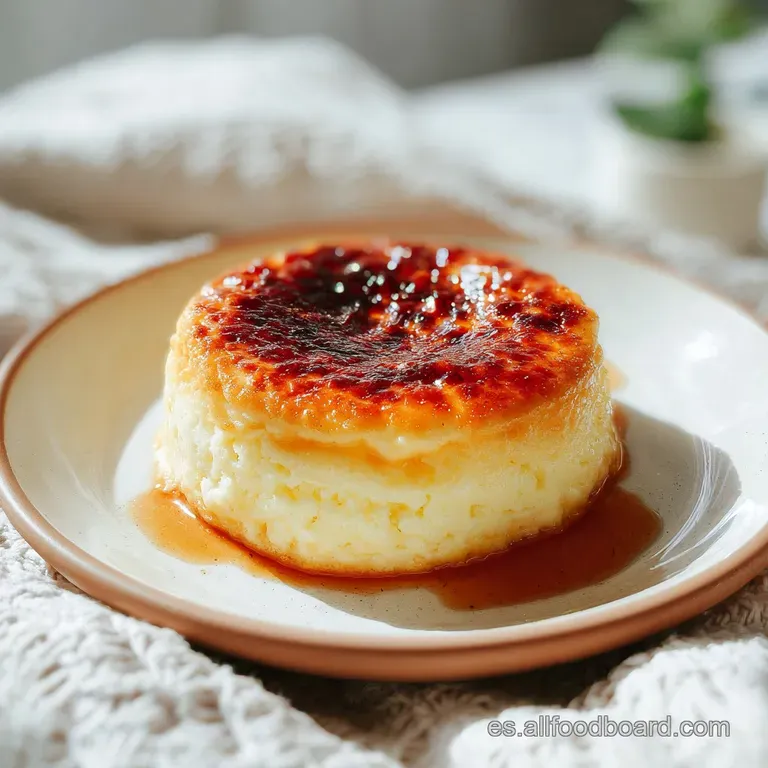 A rustic slice of Spanish cheesecake, showcasing its soft, yielding texture and caramelized top.