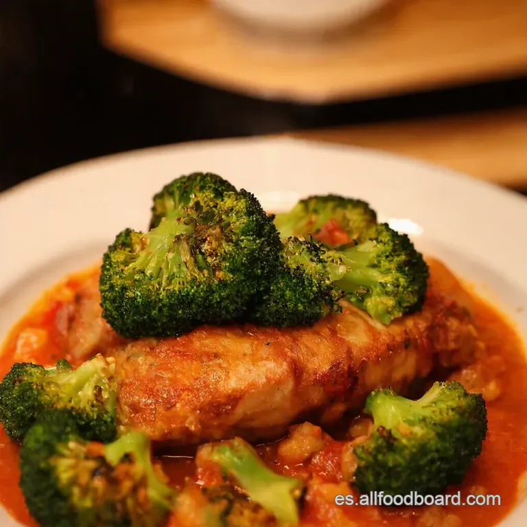 Ternera Con Br&oacute;coli De Restaurante Casera presentation
